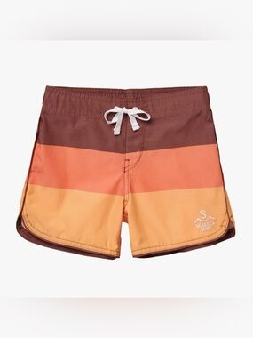 Seaesta Surf Scallop Retro Flare Boardshort in Triple Scoop/Butter Pecan, Sz 2T